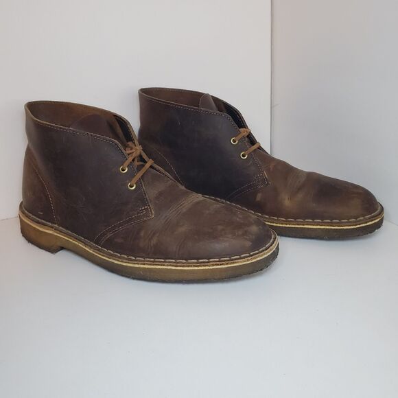 Clarks Men’s Desert Boots Leather Crepe Sole 8.5M Brown Chukka Shoes Classic main image 5